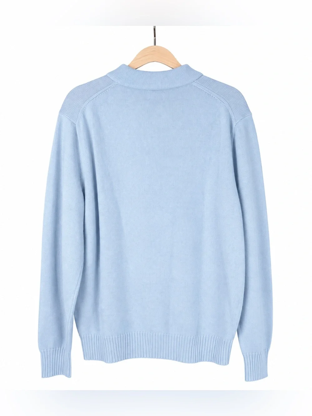 J. Crew Heritage Cotton Light Blue Knit Preppy Polo Sweater Men’s Size Large NWT